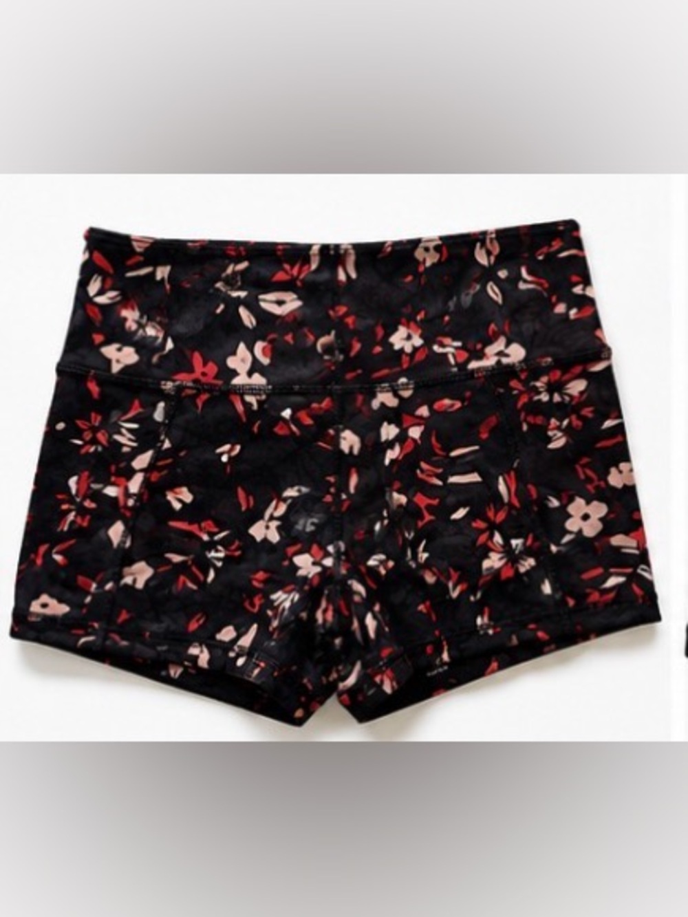 [Sweaty Betty] Black All Over Floral Stretch Active Running Workout Shorts Sz: S